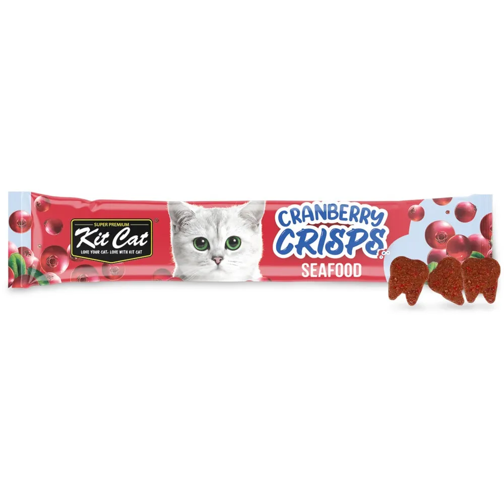 10 FOR $10 (Exp 14Oct24): Kit Cat Cranberry Crisps Seafood Cat Treats 20g