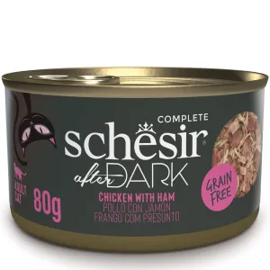 15% OFF: Schesir After Dark Chicken With Ham in Broth Grain-Free Adult Canned Cat Food 80g