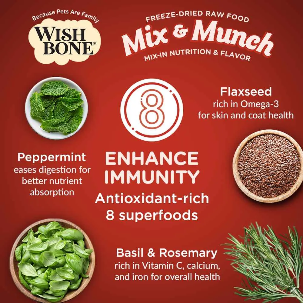 15% OFF: Wishbone Mix & Munch Beef & Venison Grain-Free Freeze-Dried Raw Food Cat Food Topper 350g