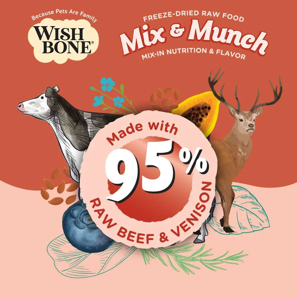 15% OFF: Wishbone Mix & Munch Beef & Venison Grain-Free Freeze-Dried Raw Food Cat Food Topper 350g