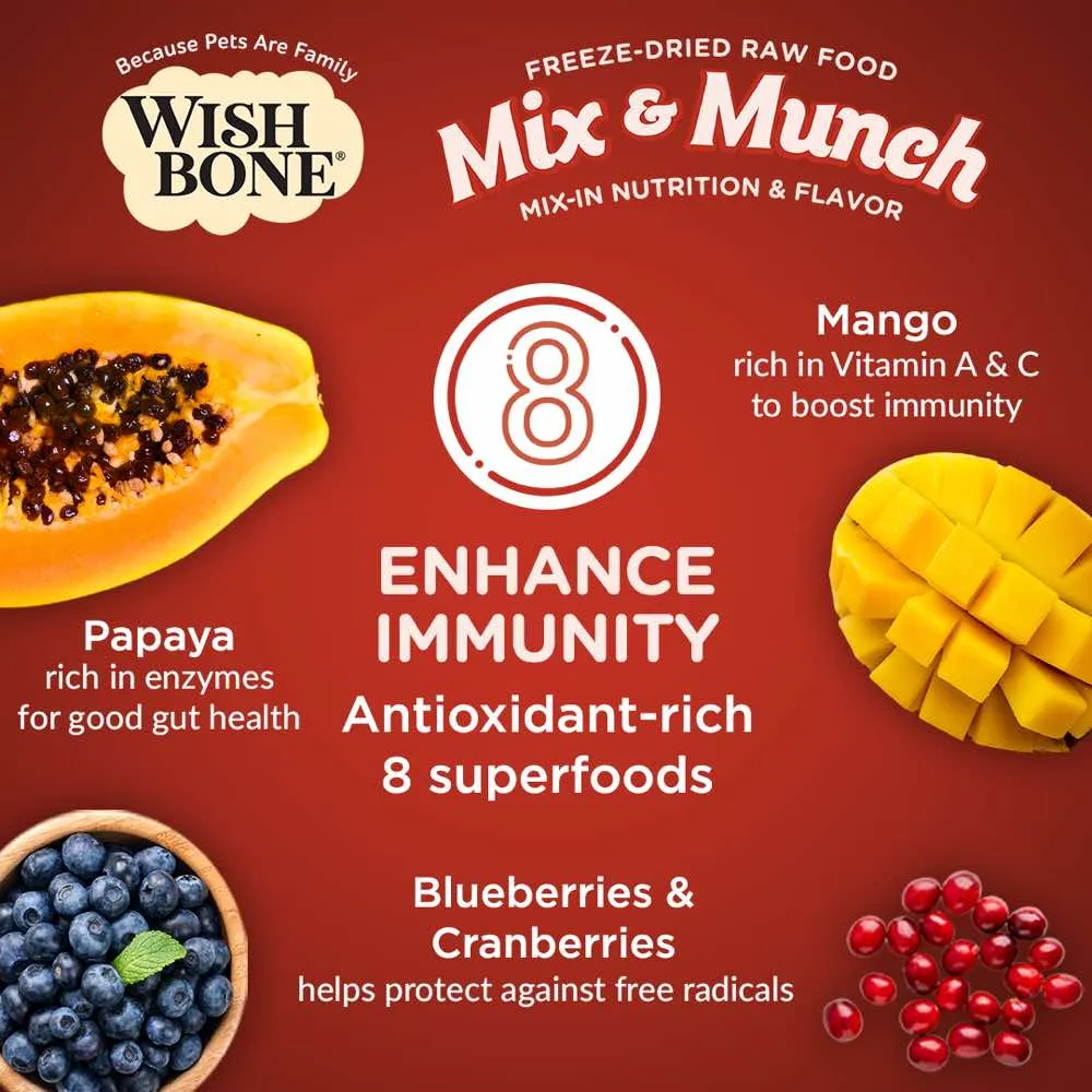 15% OFF: Wishbone Mix & Munch Beef & Venison Grain-Free Freeze-Dried Raw Food Cat Food Topper 350g