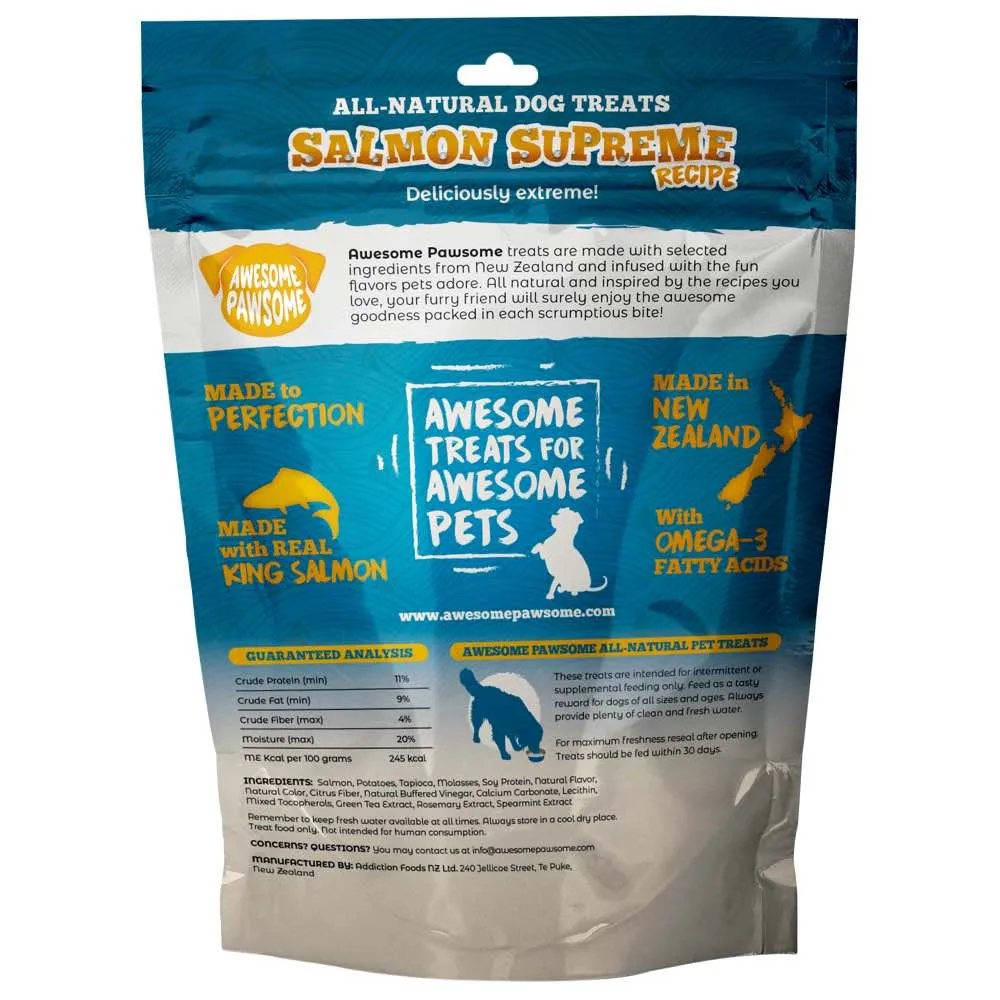 4 FOR $14: Awesome Pawsome Salmon Supreme Grain-Free Dog Treats 3oz