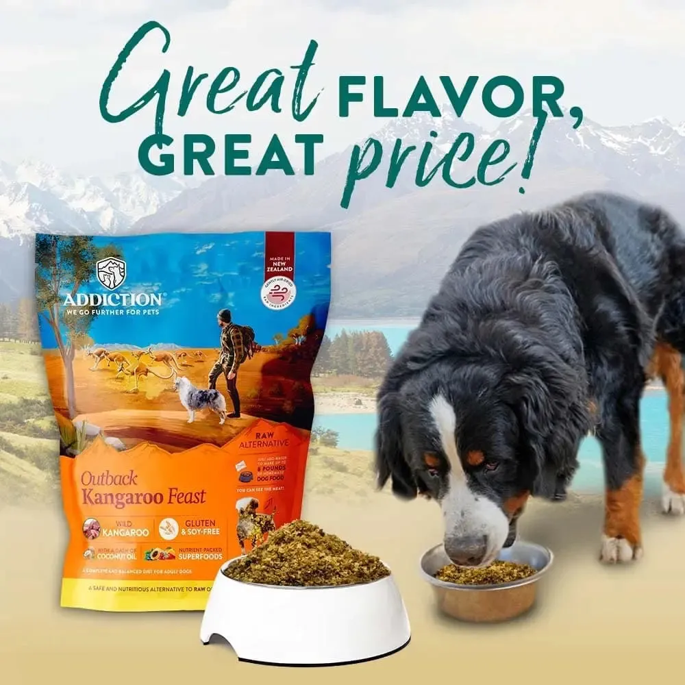 Addiction Outback Kangaroo Feast Raw Alternative Skin and Coat Health Air Dried Dog Food