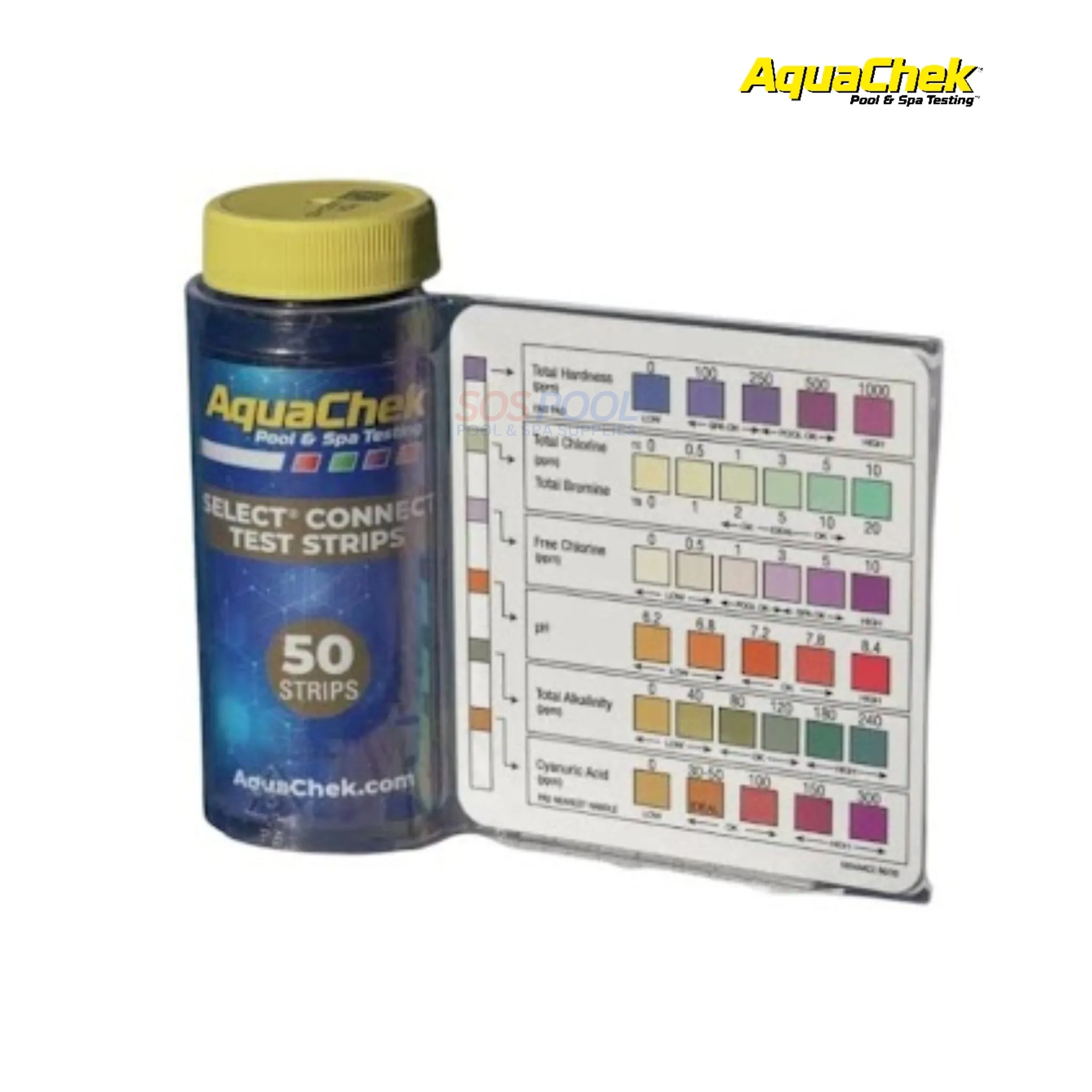 AquaChek Select Connect 7-in-1 Test Strips w/ Photo Capture App, 50/Pack | 541604APP