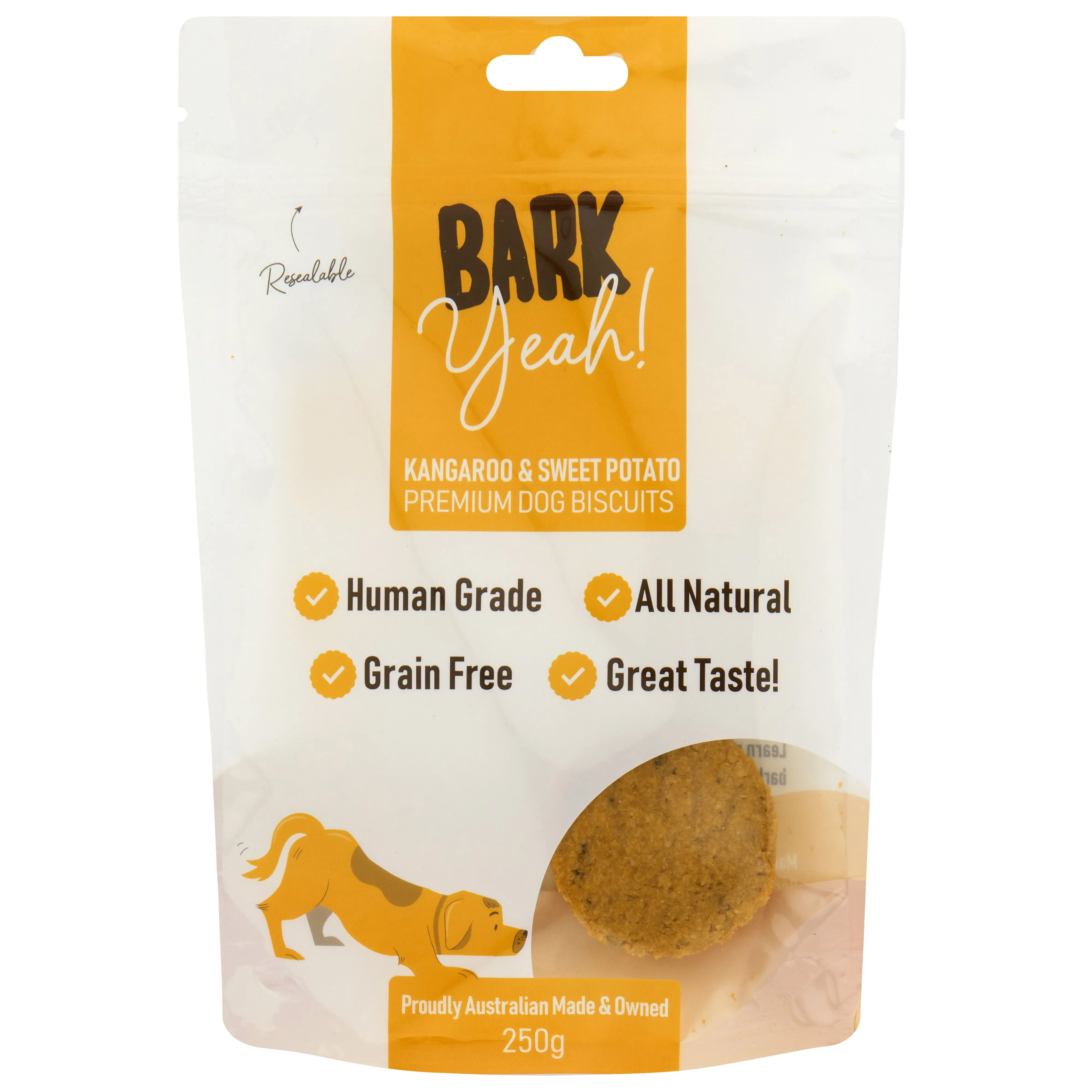 Bark Yeah! Kangaroo & Sweet Potato Premium Dog Biscuits Dog Treat 250g