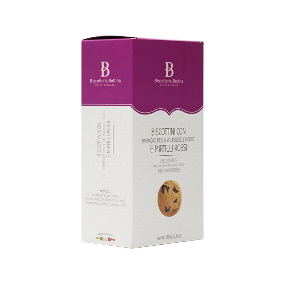 BISCOTTERIA BETTINA Biscuits with "Amarone Della Valpolicella DOCG" and Cranberries  (150g)