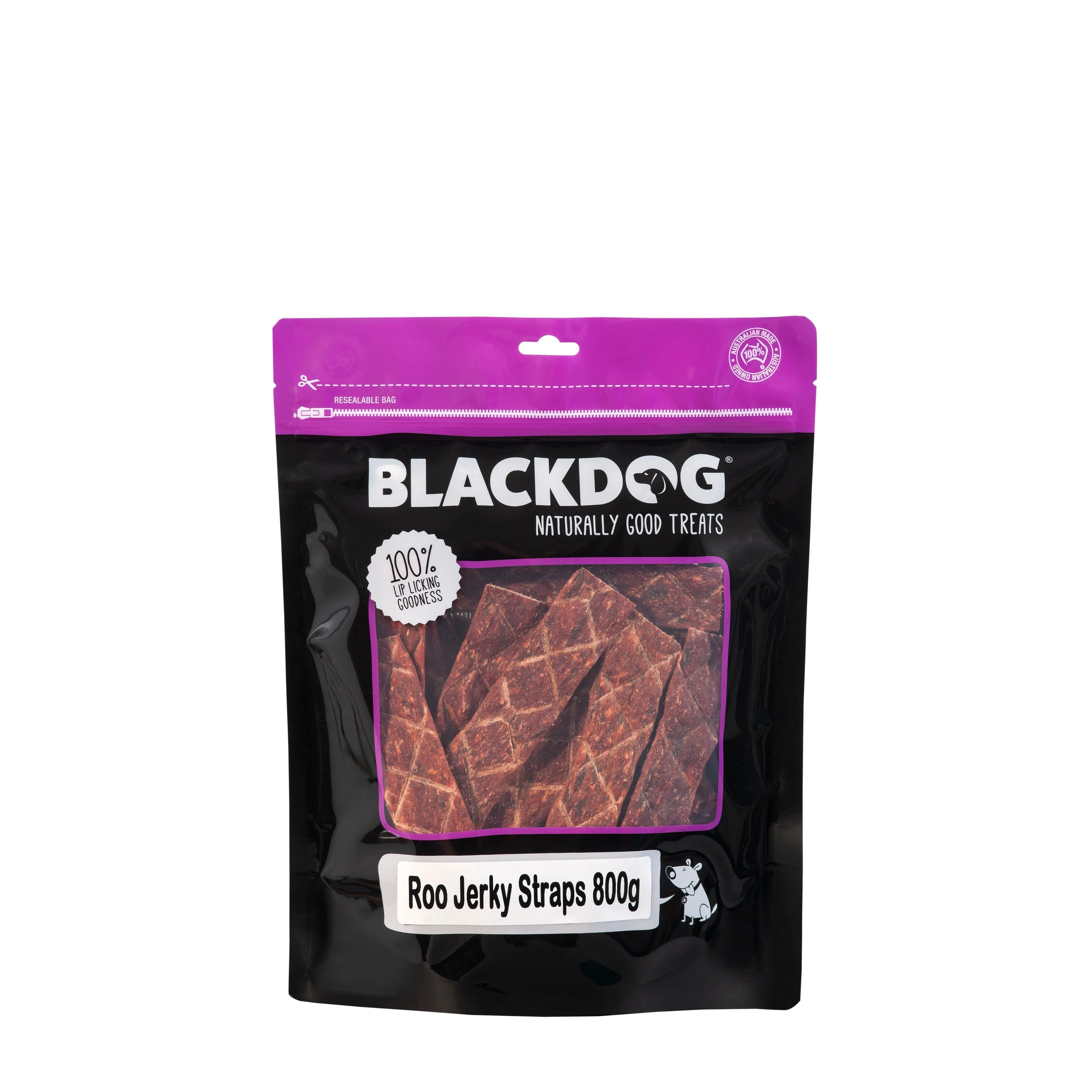 Blackdog Kangaroo Jerky Strap Pieces Dog Treats 800g