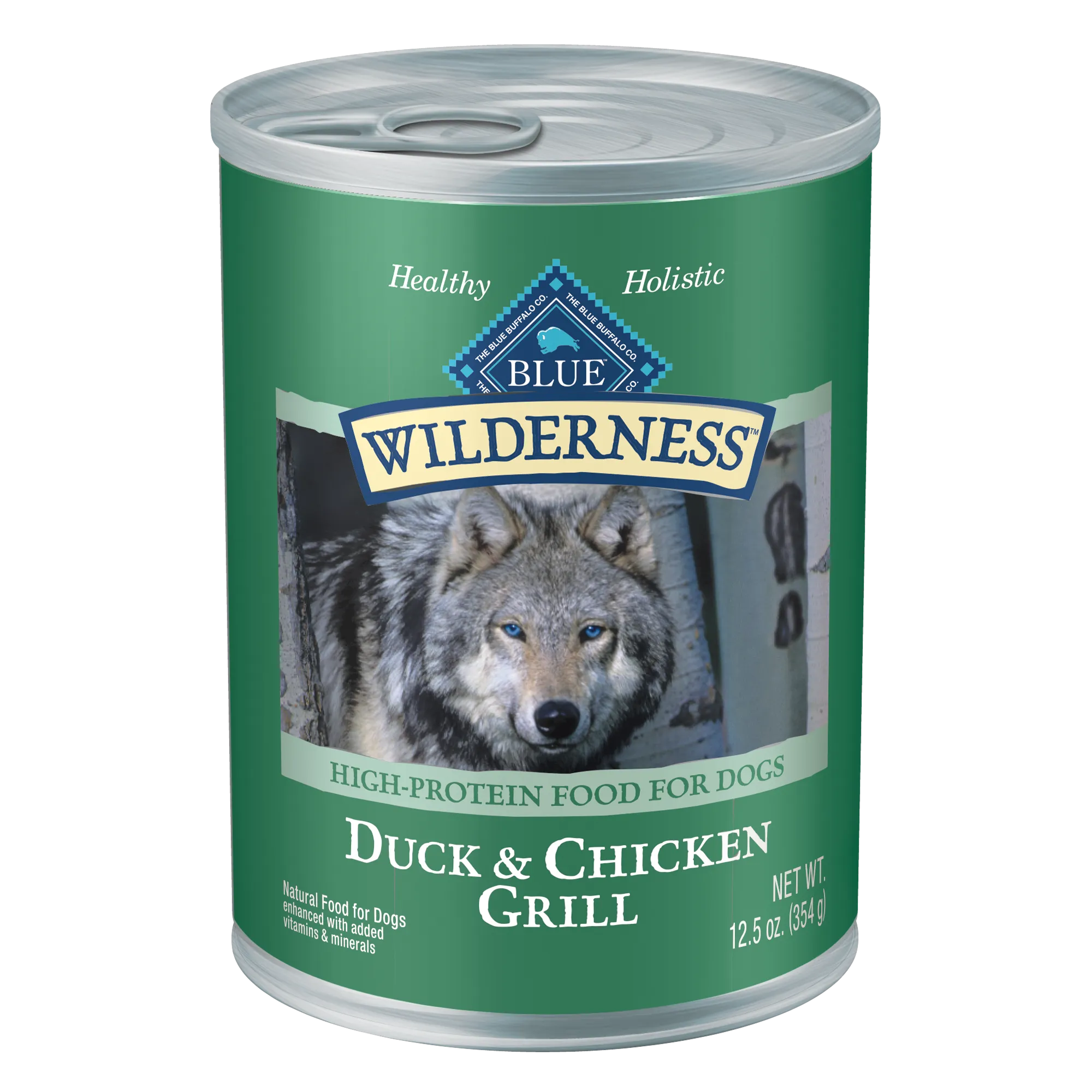 Blue Buffalo Wilderness High Protein, Natural Adult Wet Dog Food, Duck & Chicken Grill 12.5-oz, Case of 12