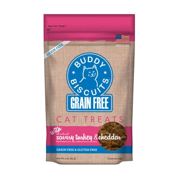 Buddy Biscuits Soft & Chewy Grain Free Turkey and Cheddar Cat Treats