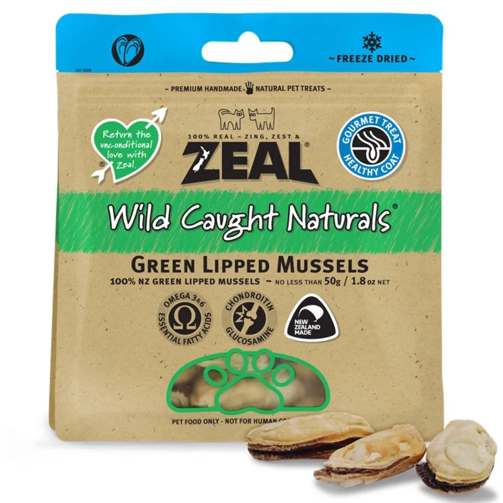 'BUNDLE DEAL': Zeal Free Range Naturals Green Lipped Mussels Cat & Dog Treats 50g