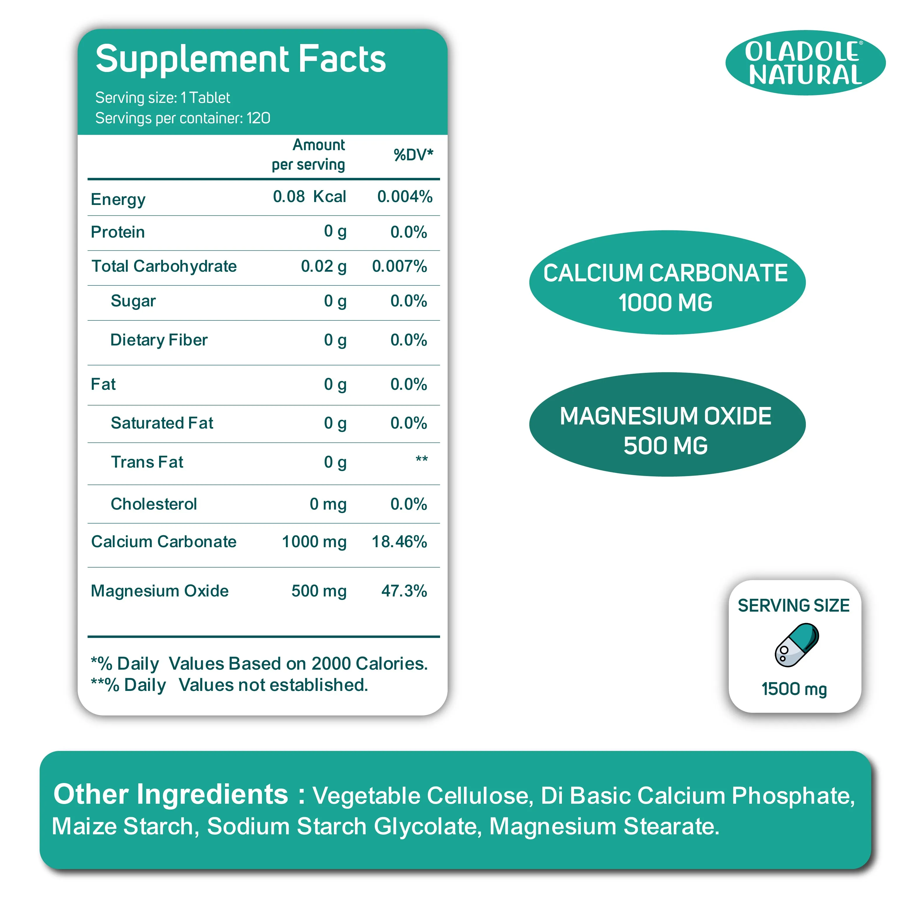 Calcium & Magnesium Complex 1500Mg 120 Tablets