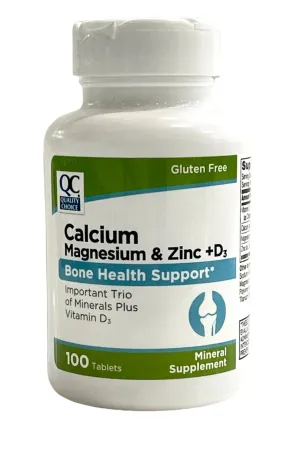 Calcium Magnesium & Zinc   D3 | Bone Health Support | 100 Tablets