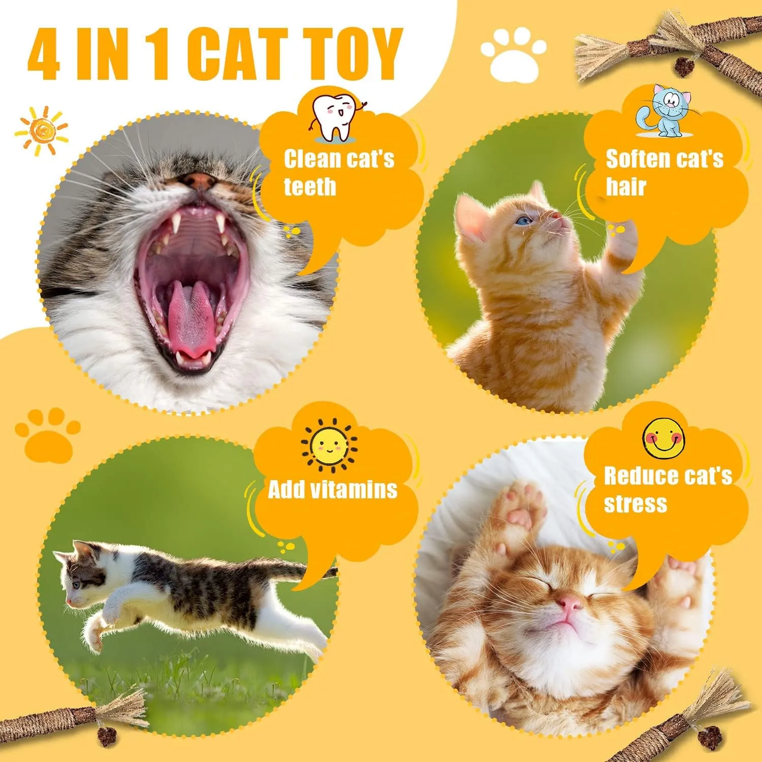 Catnip Toys with Silvervine for Cats