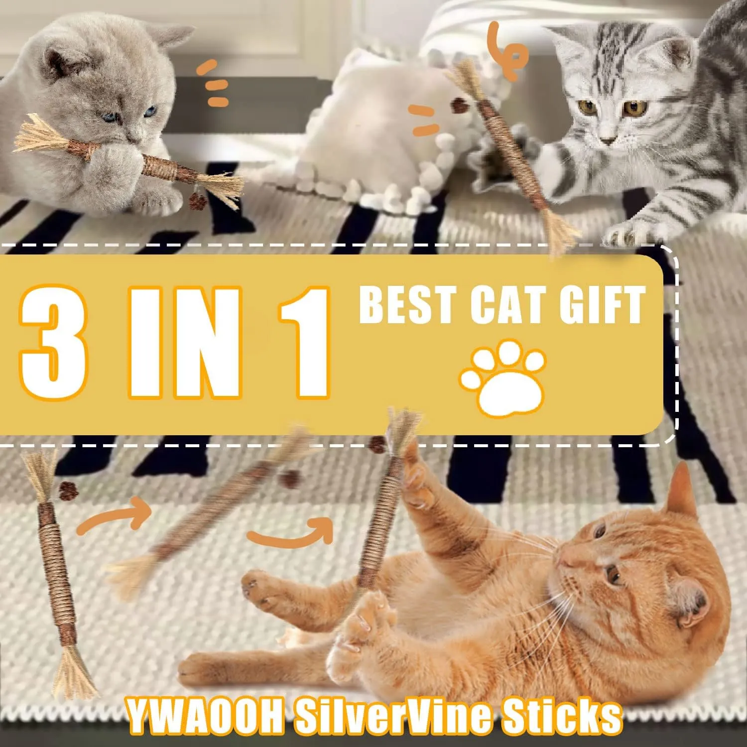 Catnip Toys with Silvervine for Cats