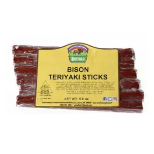 Central Nebraska Buffalo Teriyaki Bison Jerky 5 oz. Sticks Made in Nebraska