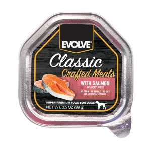 Classic Crafted Meals with Salmon Wet Dog Food | 3.5 oz - 15 pk | Evolve