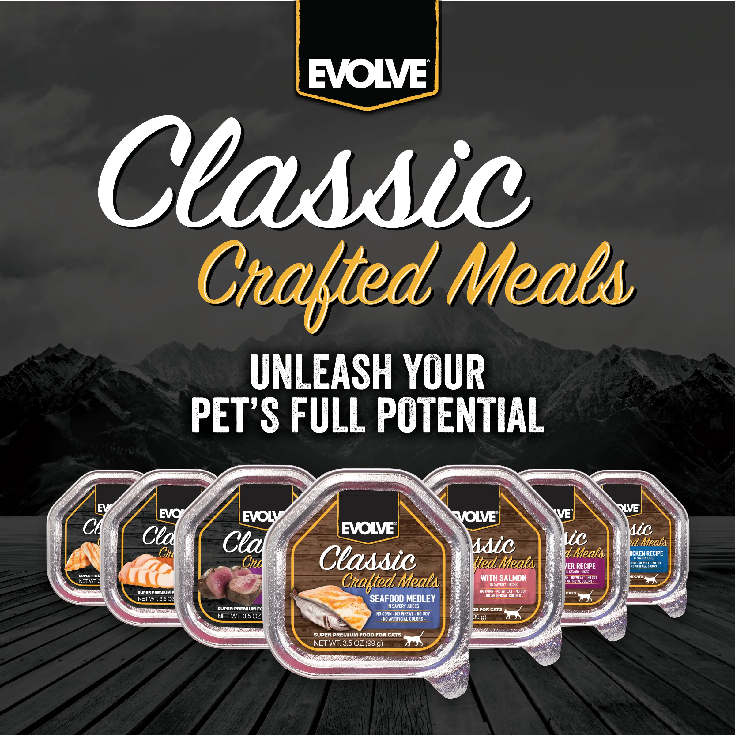 Classic Crafted Meals with Salmon Wet Dog Food | 3.5 oz - 15 pk | Evolve