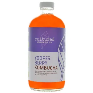 Cultured Kombucha Co - Yooperberry Kombucha Tea, 16 Floz (Pack of 6)