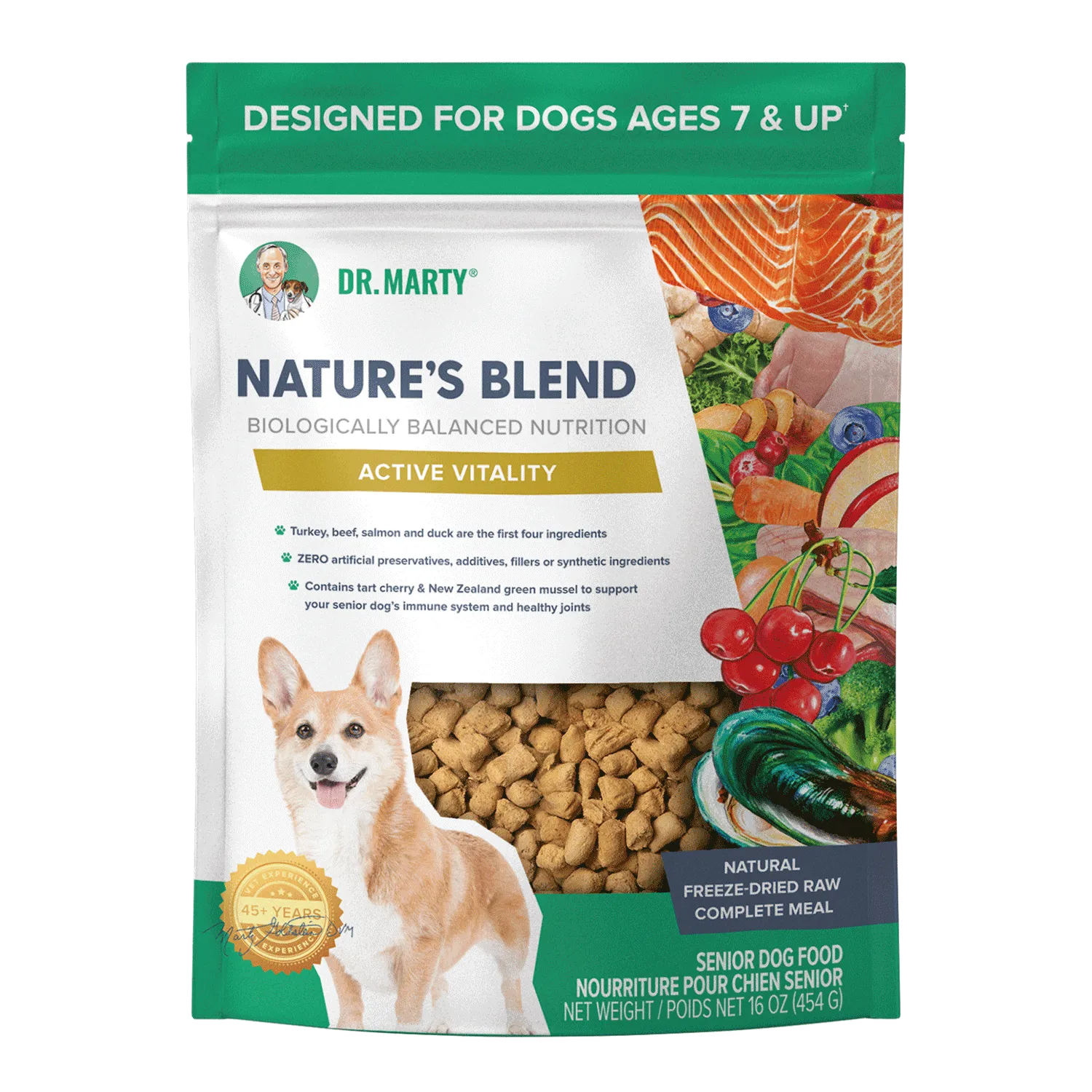 Dr. Marty Nature's Blend Active Vitality Seniors Freeze Dried Raw Dog Food