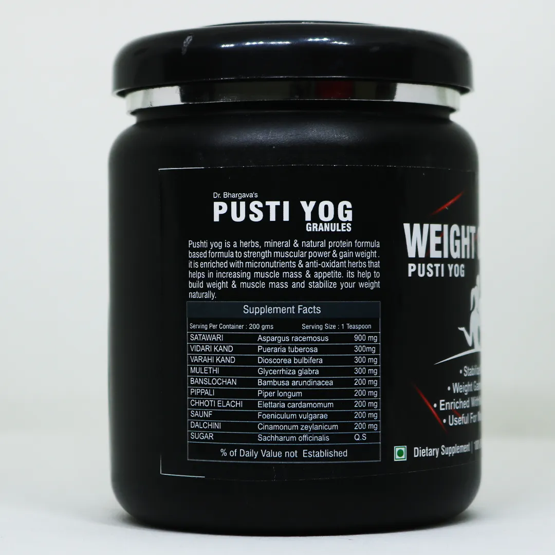 Dr.Bhargav's Pusti Yog Weight Gainer 200 gms & Ayurcal 60 Capsule