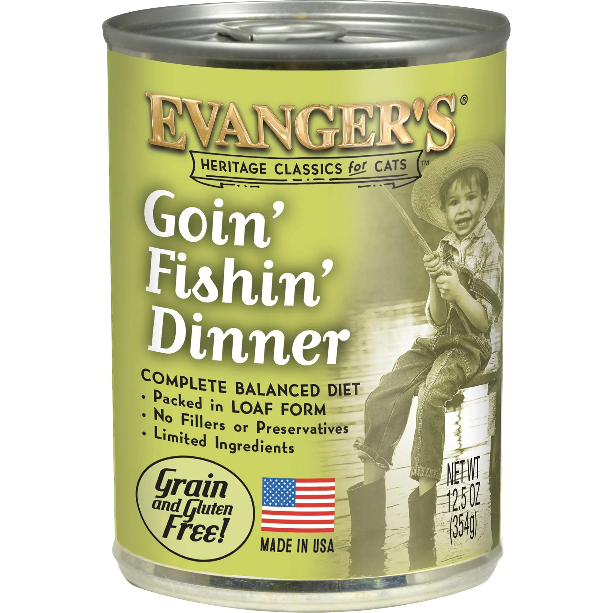 Evanger's Heritage Classics Goin' Fishin' Dinner Wet Cat Food Can