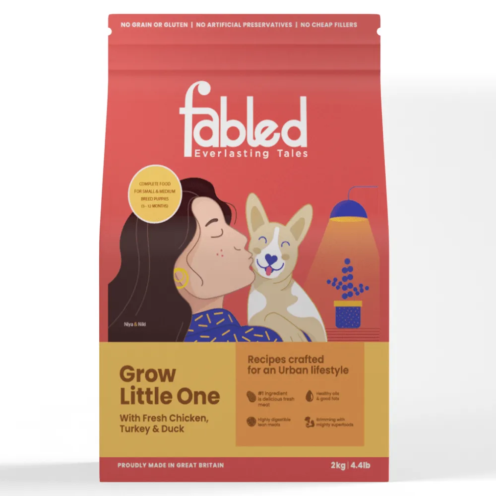 Fabled Grow Little One Fresh Chicken Turkey & Duck Small Medium Dog Dry Food