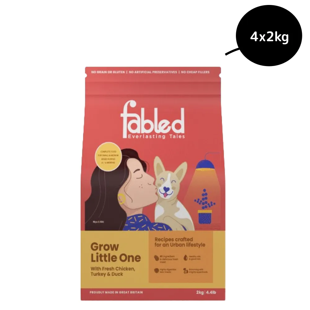 Fabled Grow Little One Fresh Chicken Turkey & Duck Small Medium Dog Dry Food