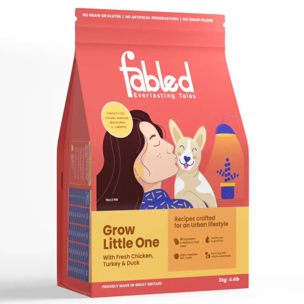 Fabled Grow Little One Fresh Chicken Turkey & Duck Small Medium Dog Dry Food