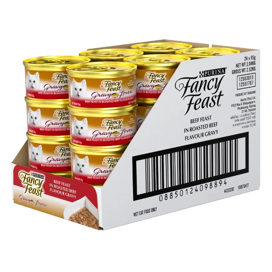 Fancy Feast Gravy Lovers Beef Feast Roasted Beef Flavour Gravy Gourmet 24X85g