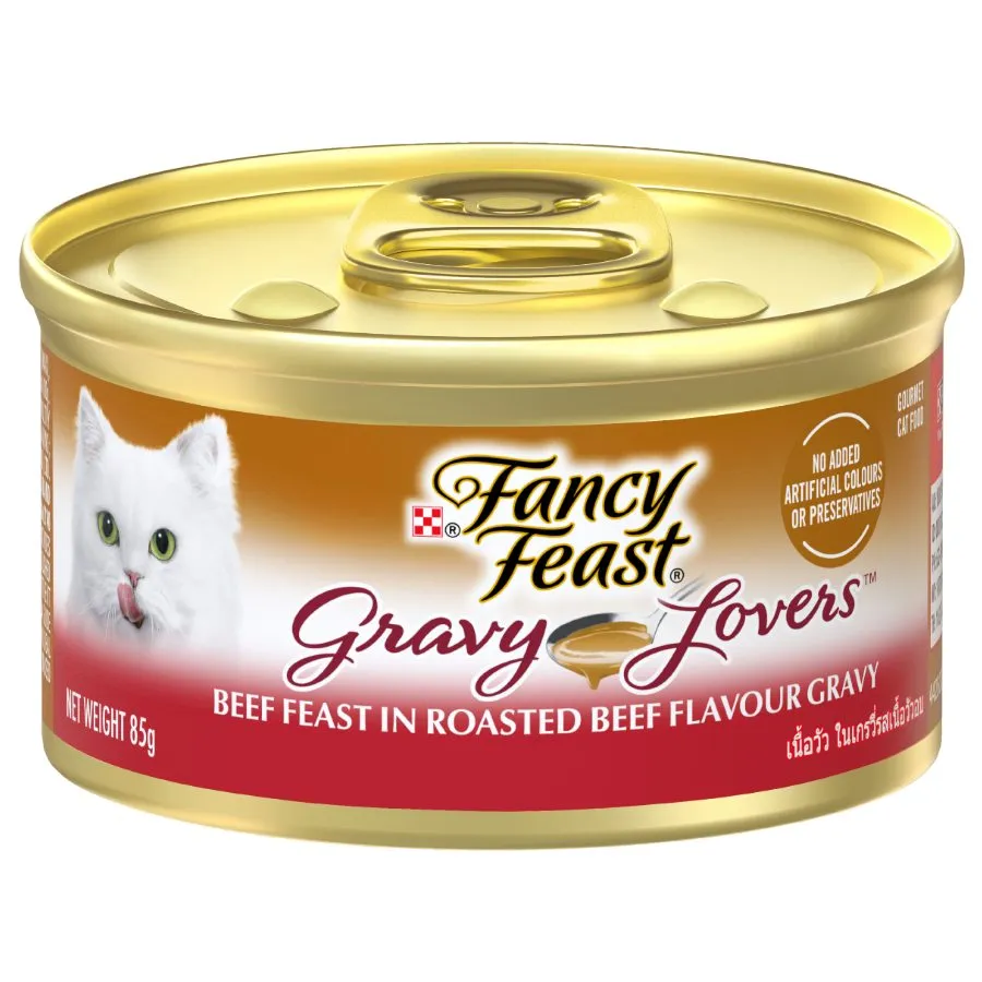 Fancy Feast Gravy Lovers Beef Feast Roasted Beef Flavour Gravy Gourmet 24X85g