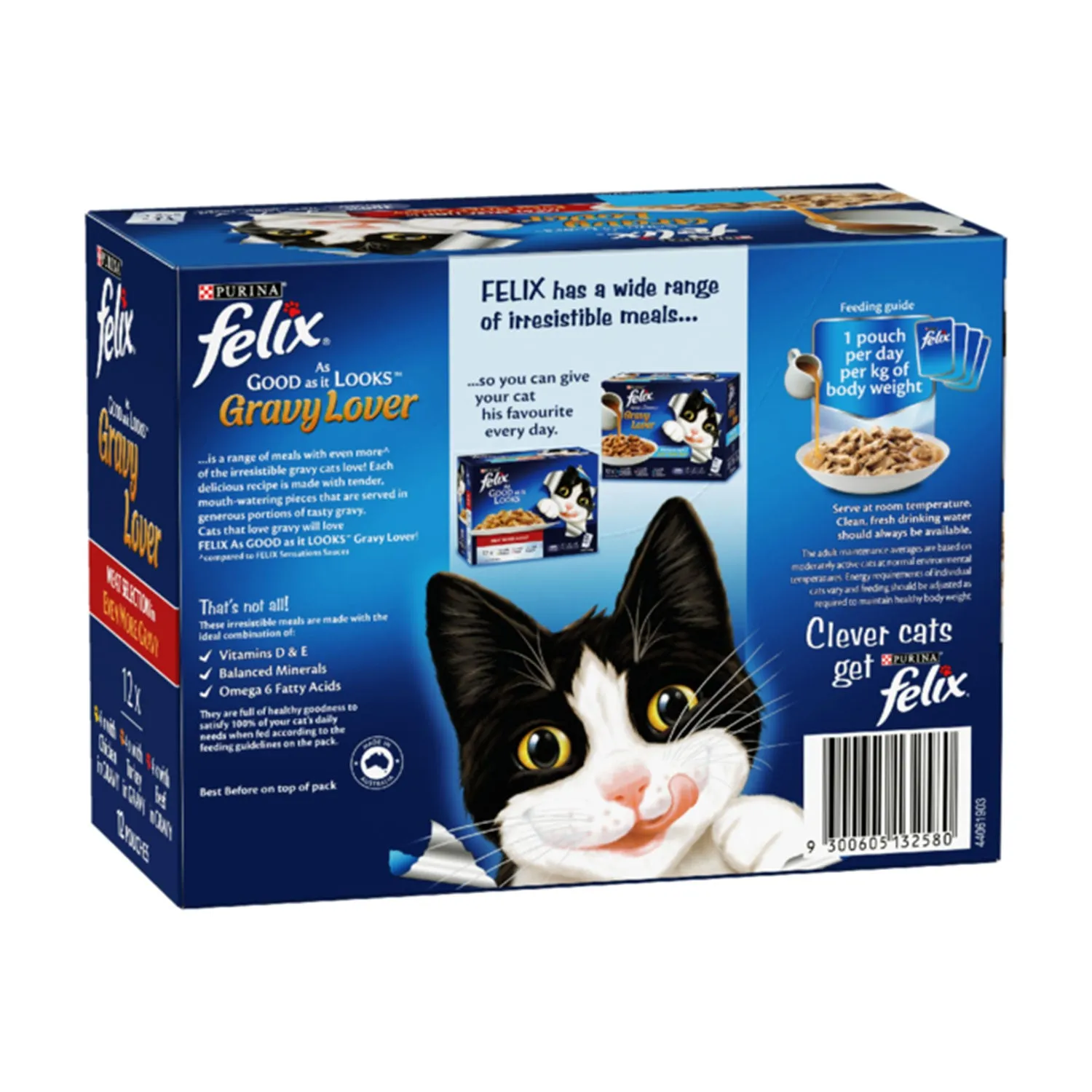 Felix Gravy Lovers Meat Selection Adult Wet Cat Food Pouches 12x85g