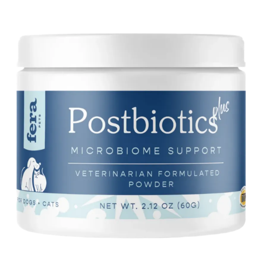 Fera Pet Organics Dog and Cat Supplement, Postbiotics Plus for Microbiome Support