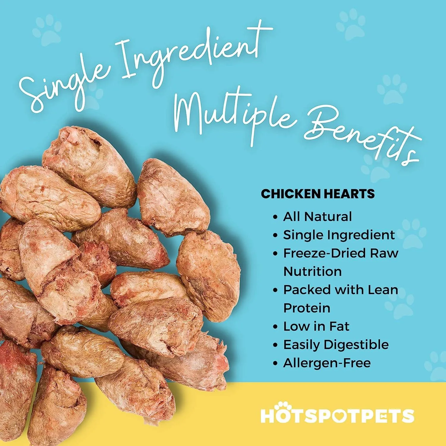 Freeze Dried Chicken Hearts for Dogs & Cats