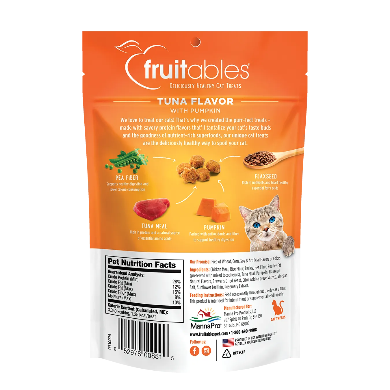 Fruitables Crunchy Tuna Flavor with Pumpkin Cat Treats 70g