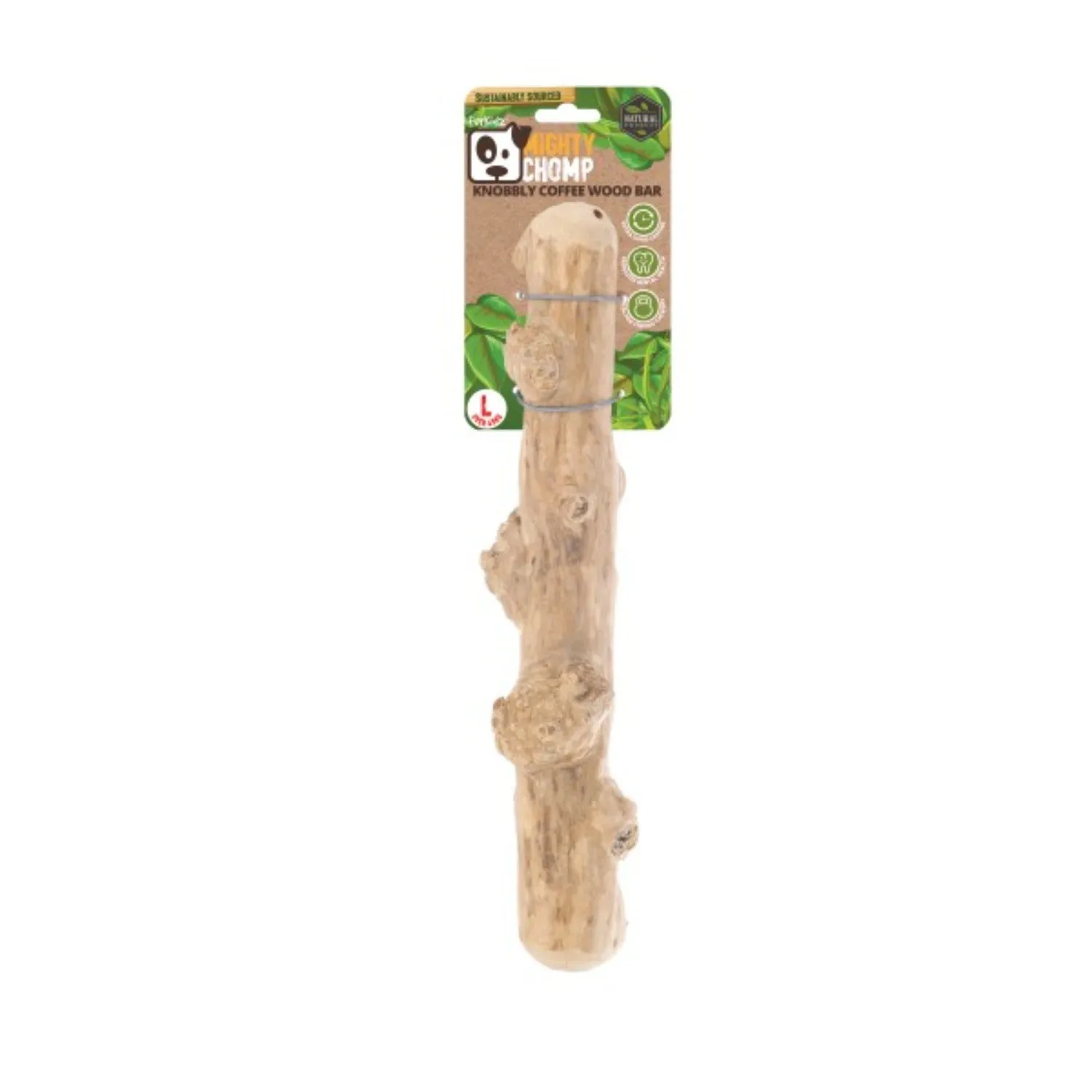 Furkidz Mighty Chomp Nobbly Coffee Wood Dog Toy