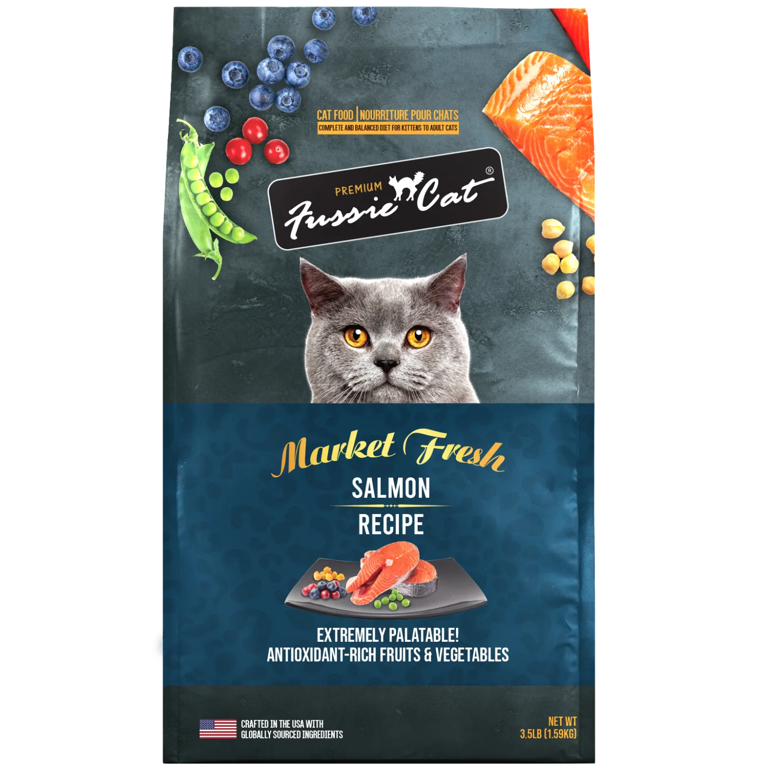 Fussie Cat Market Fresh Salmon Recipe Grain-Free Dry Cat Food