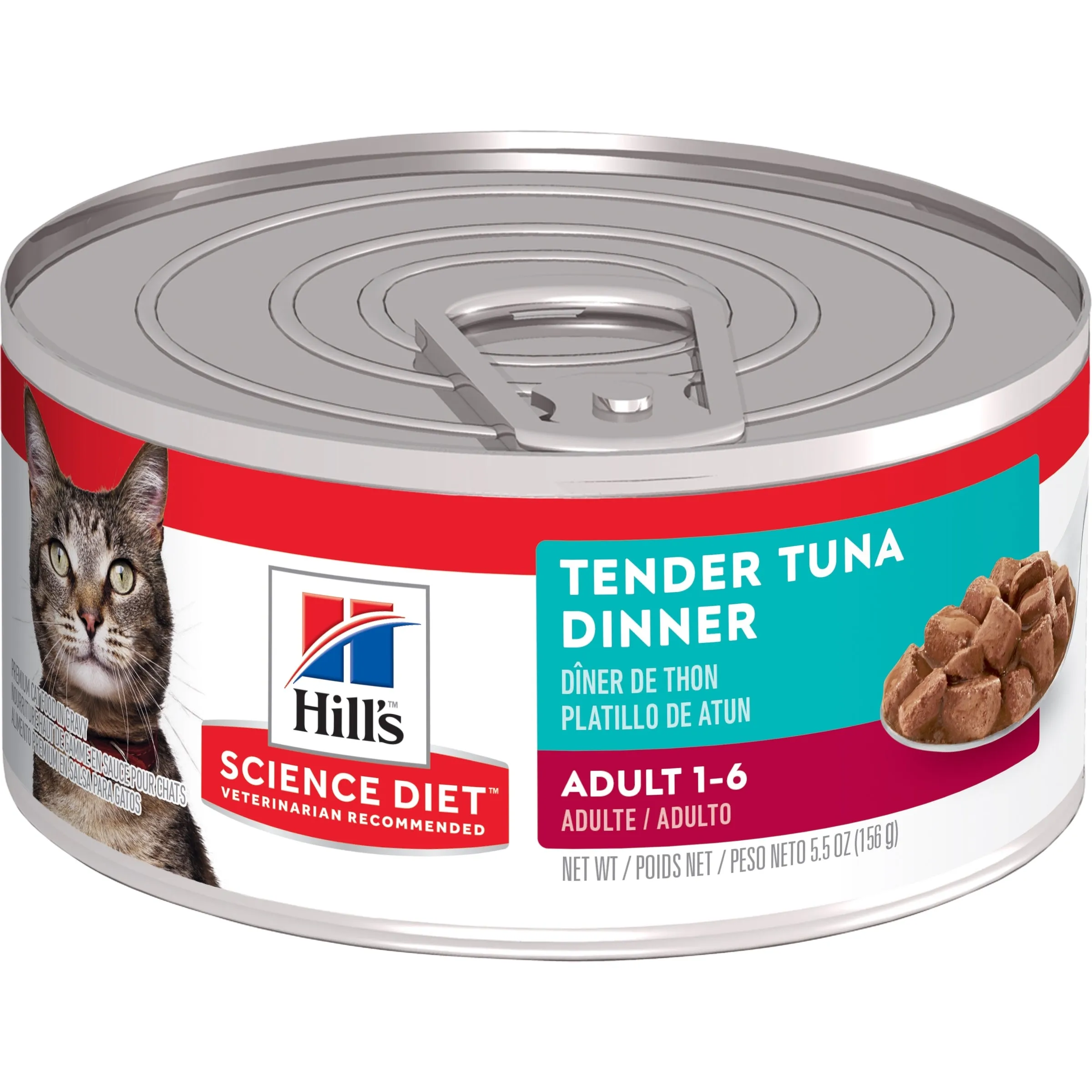 Hill's Science Diet Adult Tender Tuna Dinner Canned Cat Food 156g x 24