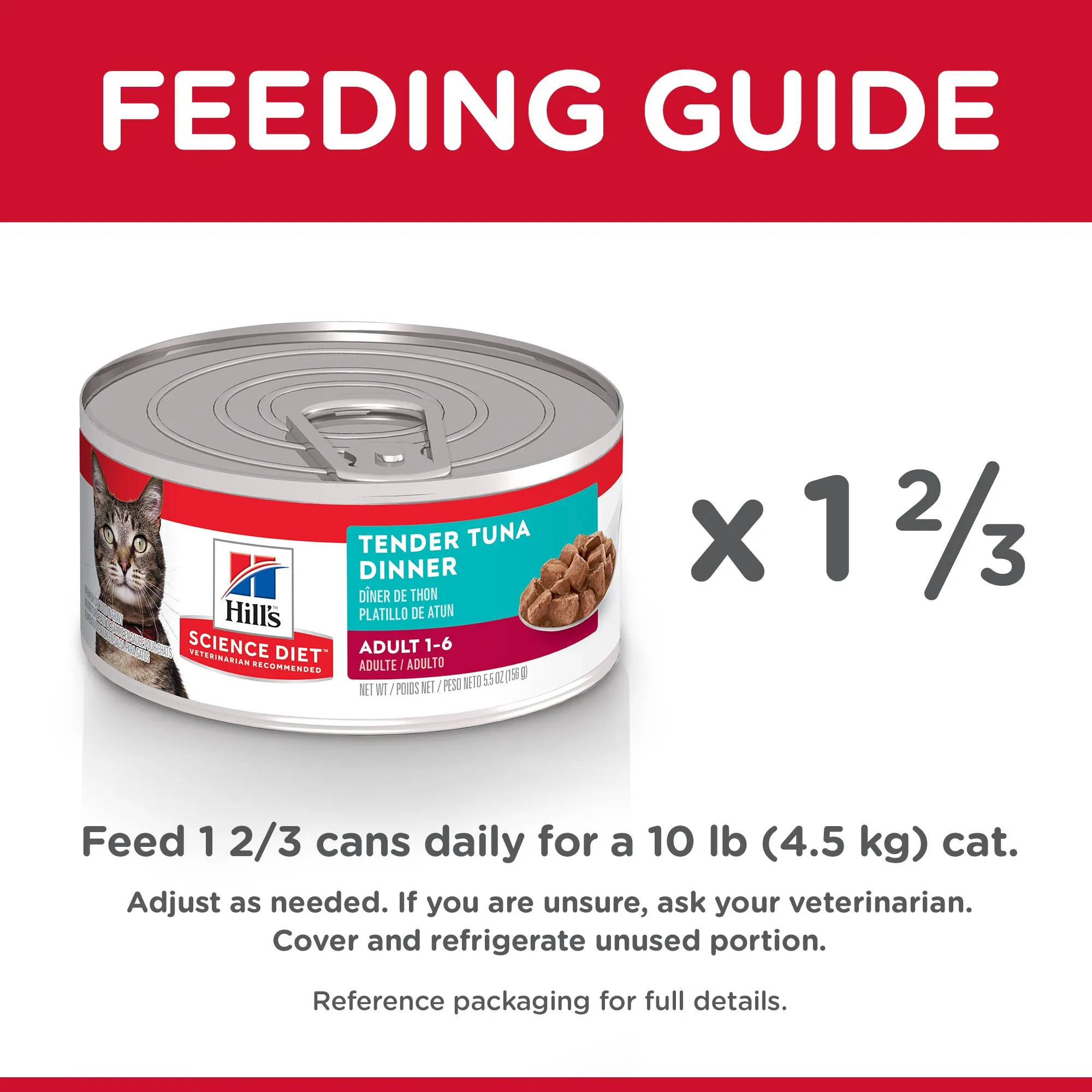 Hill's Science Diet Adult Tender Tuna Dinner Canned Cat Food 156g x 24