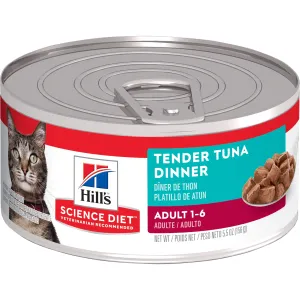 Hill's Science Diet Adult Tender Tuna Dinner Canned Cat Food 156g x 24