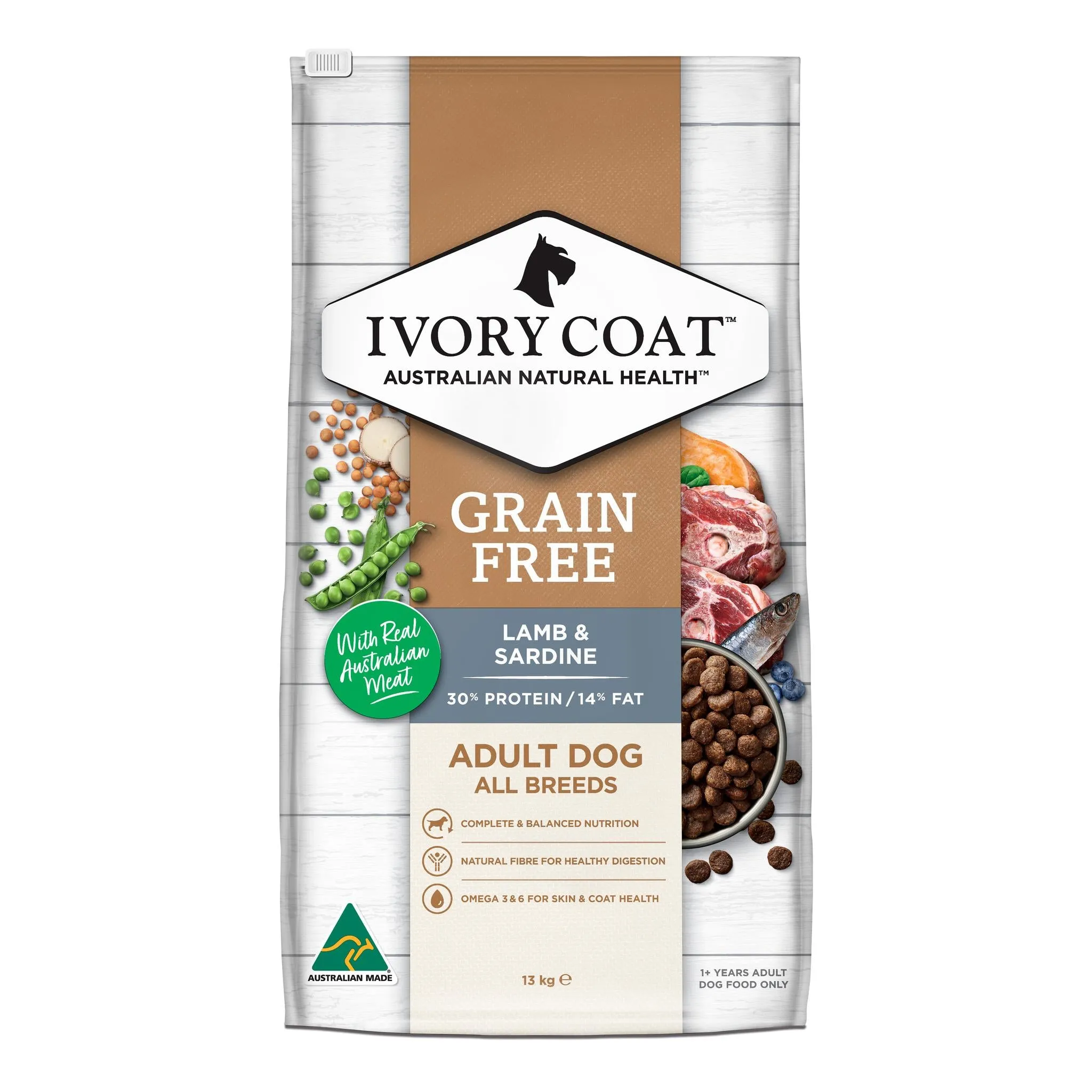 Ivory Coat Adult Grain Free Lamb & Sardine Dry Dog Food