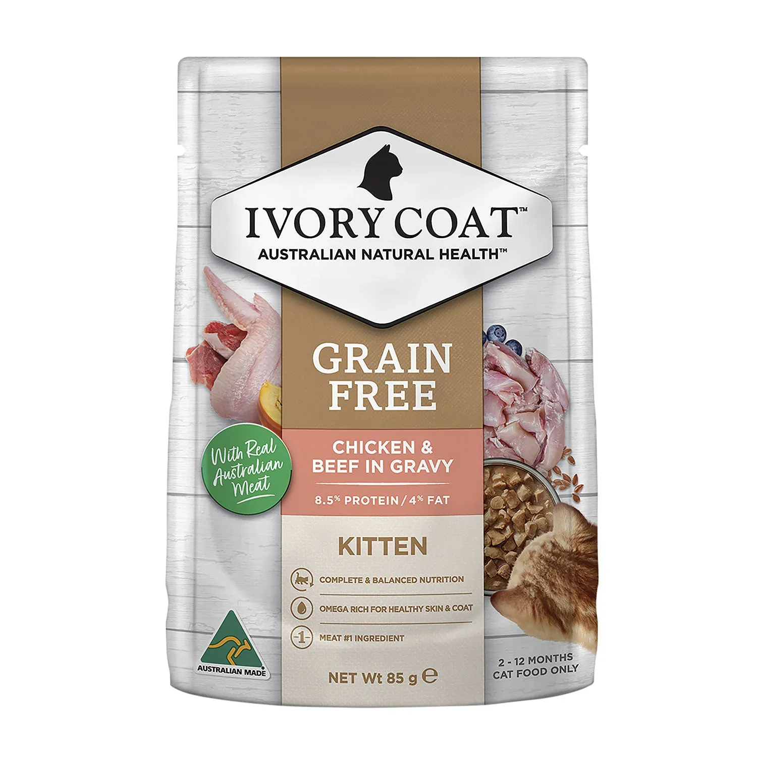 Ivory Coat Grain Free Chicken & Beef in Gravy Kitten Wet Cat Food