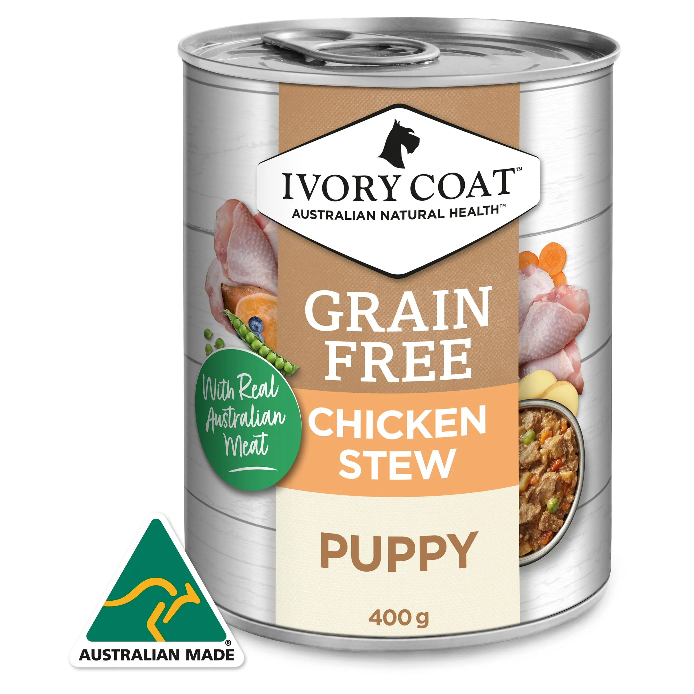 Ivory Coat Puppy Grain Free Chicken Stew Dog Wet Food 400g x 12