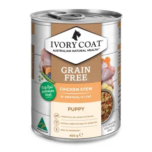 Ivory Coat Puppy Grain Free Chicken Stew Dog Wet Food 400g x 12