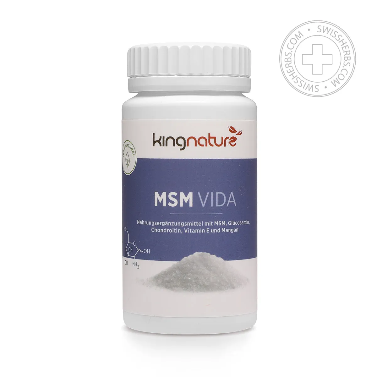 Kingnature MSM Vida Capsules organic sulfur MSM, glucosamine and chondroitin for joints and cartilage, 60 capsules