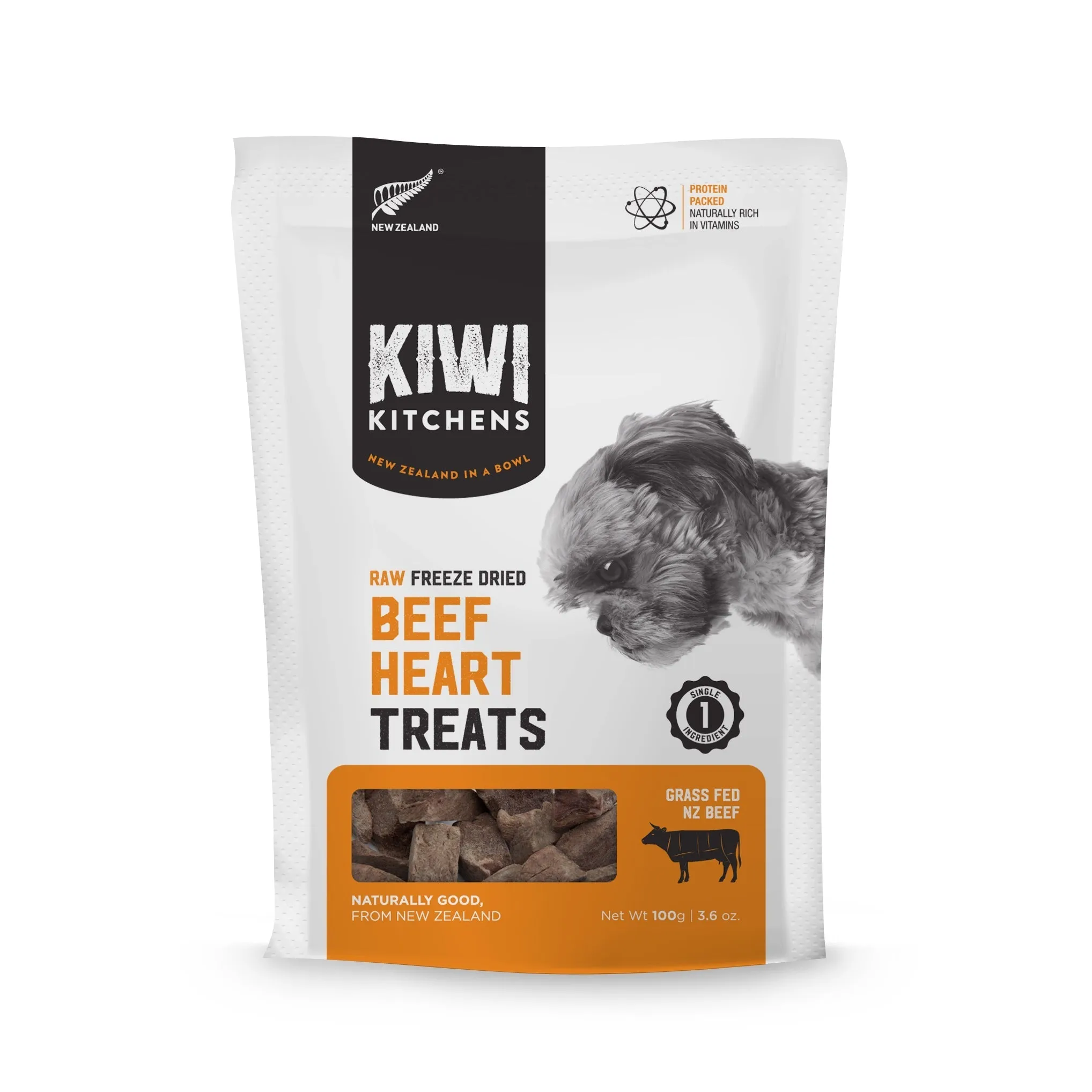 Kiwi Kitchens Beef Heart Freeze Dried Dog Treats 100g^^^