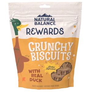 Natural Balance Limited Ingredient Crunchy Biscuits Duck & Potato Recipe, Dog Treat, 14-oz Bag