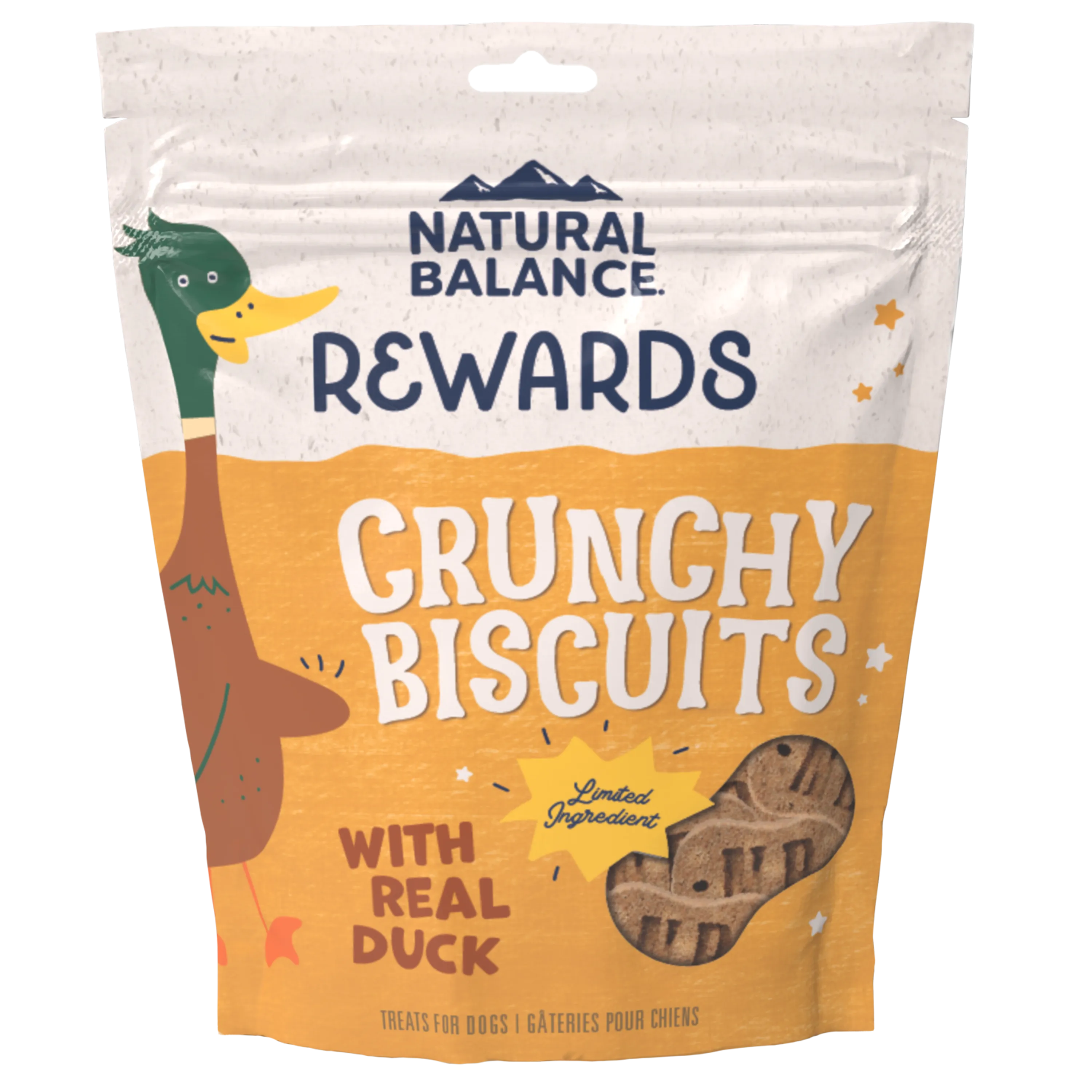 Natural Balance Limited Ingredient Crunchy Biscuits Duck & Potato Recipe, Dog Treat, 14-oz Bag