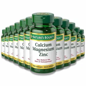 Nature's Bounty - Calcium, Magnesium, Zinc - 100 Caplets - 12 Pack