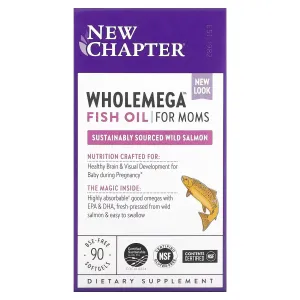 New Chapter, Wholemega, Mom's Healthy Fish Oil, 90 Softgels