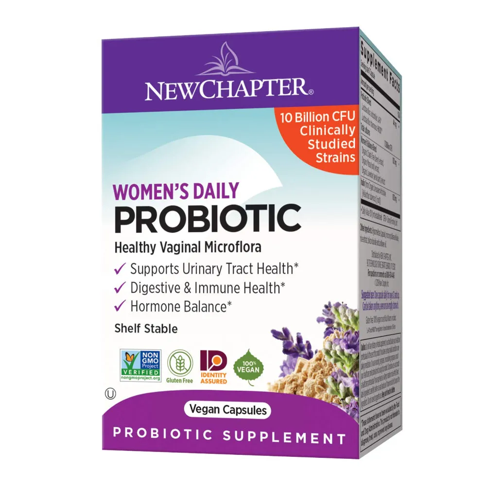 New Chapter Women's Daily Probiotic with Prebiotics and Probiotics, Vegan, Non-GMO, 30 Vegan Capsules - 0112